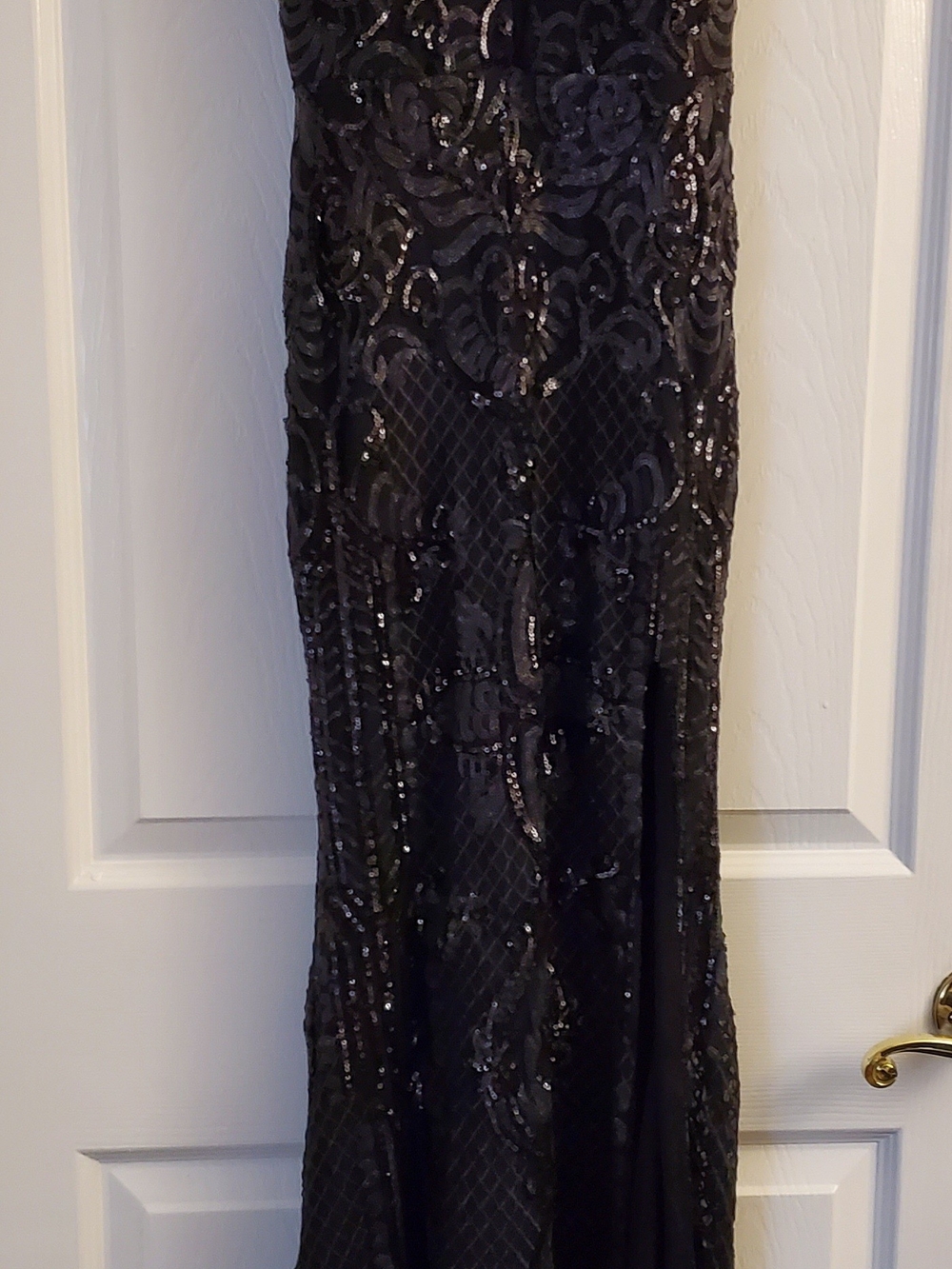 Aqua Black Sequin Maxi Dress Size 2